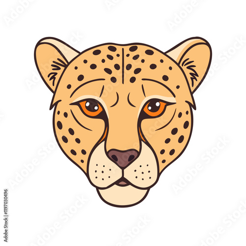 cheetah s face close up vector icon, cheetah s face close up vector illustration -simple illustration of cheetah s face close up, perfect for cheetah s face close up logos and icons and themed design  photo