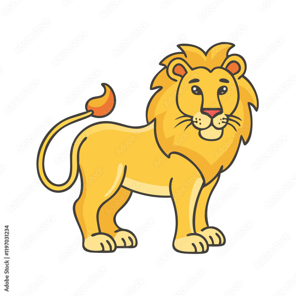Obraz premium lion vector icon, lion vector illustration -simple illustration of lion, perfect for lion logos and icons and themed design 