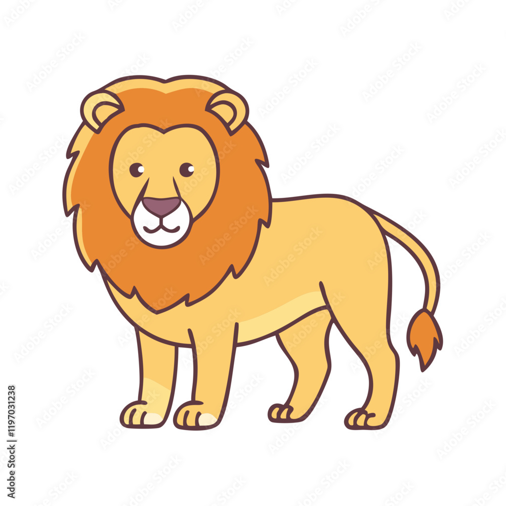 Fototapeta premium lion vector icon, lion vector illustration -simple illustration of lion, perfect for lion logos and icons and themed design 