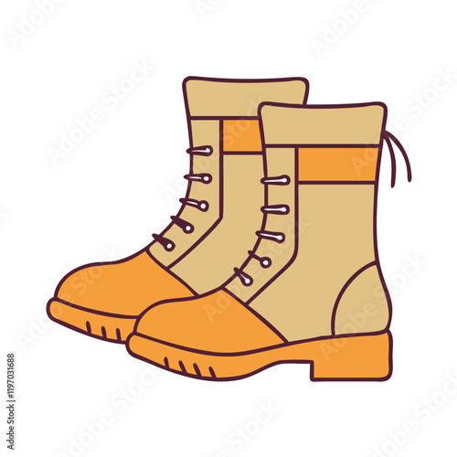 safari boots vector icon, safari boots vector illustration -simple illustration of safari boots, perfect for safari boots logos and icons and themed design  photo