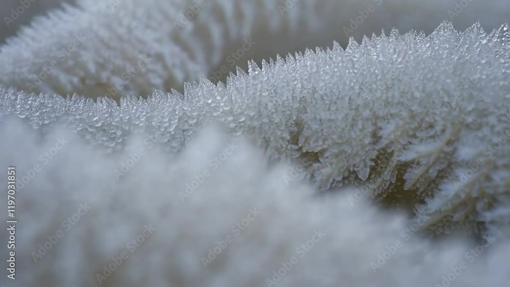 Close-up of Frost-Covered Plants Showcasing Intricate Crystal Formations in a Winter Landscape Close-up of Frost-Covered Plants Showcasing Intricate Crystal Formations in a Winter Landscape