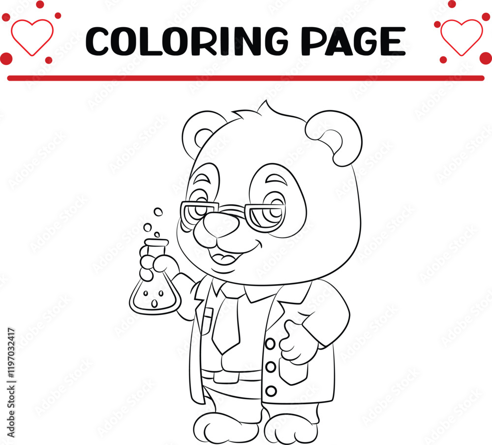 Fototapeta premium cute panda coloring page for kids