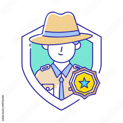 safari ranger s badge vector icon, safari ranger s badge vector illustration -simple illustration of safari ranger s badge, perfect for safari ranger s badge logos and icons and themed design  photo