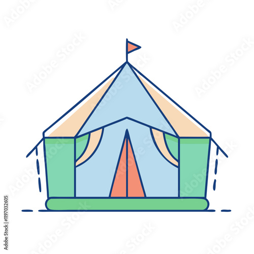 safari tent vector icon, safari tent vector illustration -simple illustration of safari tent, perfect for safari tent logos and icons and themed design  photo