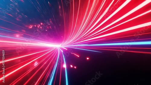 Abstract background with glowing fiber optic cables and light trails for telecom branding, 5G ads, and tech marketing templates
