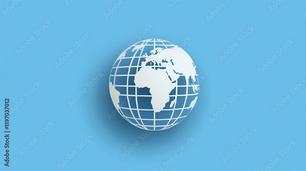 A simple globe icon with continents outlined in tan, on a blue background. A simple globe icon with continents outlined in tan, on a blue background.