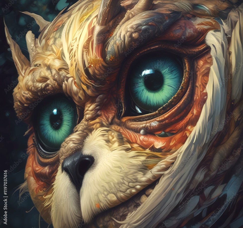 Illustration of spooky animal look. Illustration of spooky animal look.