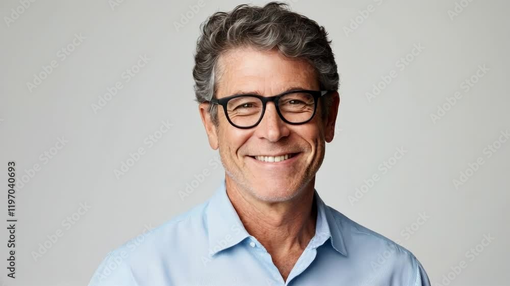 Portrait of a Smiling Senior Man with Glasses: Happy, Confident, and Successful in Retirement Portrait of a Smiling Senior Man with Glasses: Happy, Confident, and Successful in Retirement