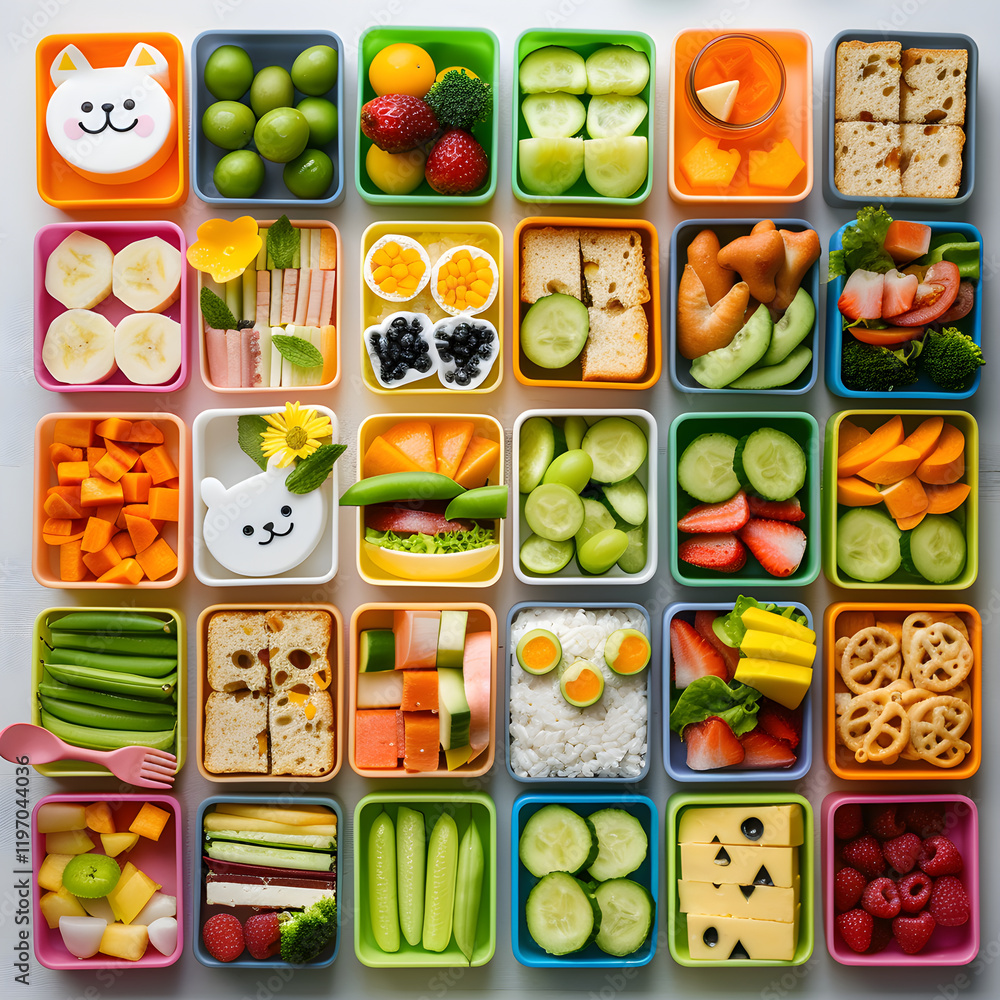 A Colorful Display of Creative and Healthy Bento Box Lunch Ideas for Kids A Colorful Display of Creative and Healthy Bento Box Lunch Ideas for Kids