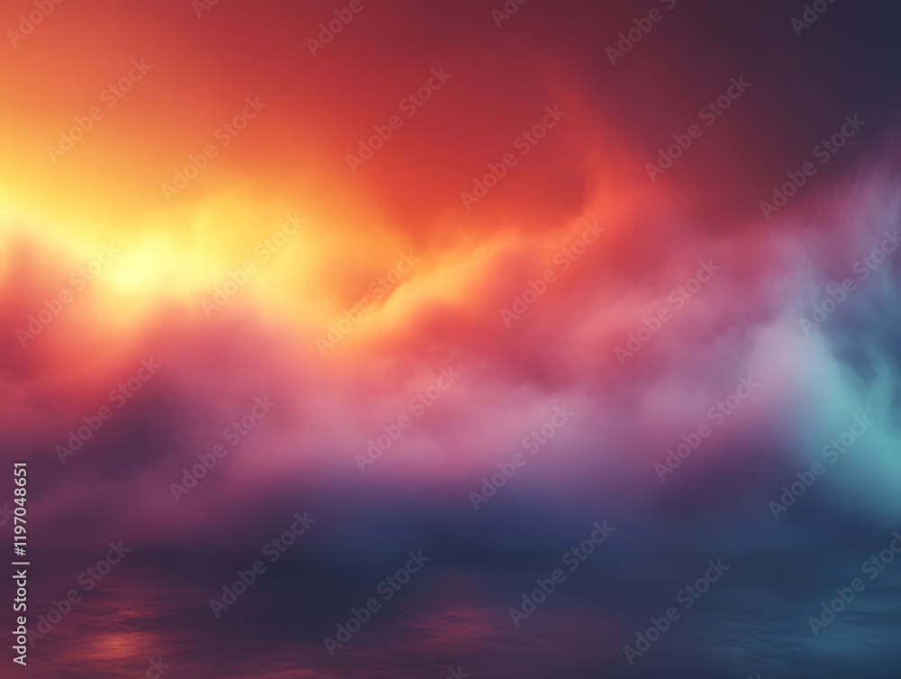 Vibrant sunset cloudscape reflecting on water. Vibrant sunset cloudscape reflecting on water.