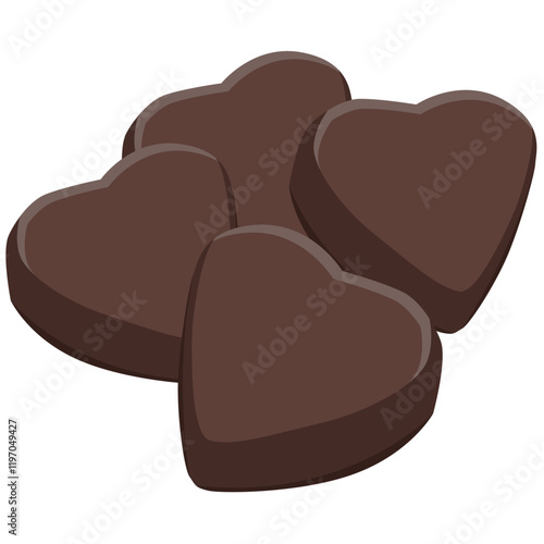 バレンタインデーで贈るハートのチョコレートのイラスト素材　ベクター
