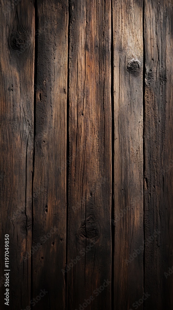 The old, dark wood texture is visible from the top, presenting a rich brown surface with intricate patterns. The old, dark wood texture is visible from the top, presenting a rich brown surface with intricate patterns.