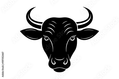 bull head silhouette vector illustration, Logo icon