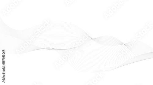 Abstract wave element for design. Digital frequency track equalizer. Stylized line art background. Vector illustration. Wave with lines created using blend tool. Curved wavy line, smooth stripe.