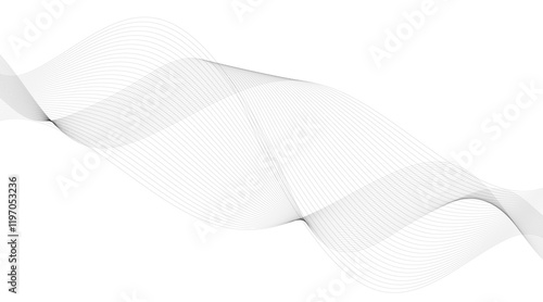 Abstract wave element for design. Digital frequency track equalizer. Stylized line art background. Vector illustration. Wave with lines created using blend tool. Curved wavy line, smooth stripe.