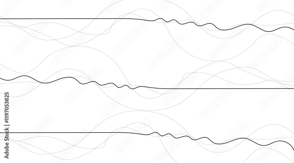 Abstract wave element for design. Digital frequency track equalizer. Stylized line art background. Vector illustration. Wave with lines created using blend tool. Curved wavy line, smooth stripe. Abstract wave element for design. Digital frequency track equalizer. Stylized line art background. Vector illustration. Wave with lines created using blend tool. Curved wavy line, smooth stripe.