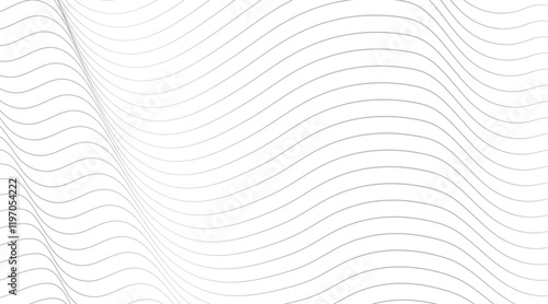 Abstract wave element for design. Digital frequency track equalizer. Stylized line art background. Vector illustration. Wave with lines created using blend tool. Curved wavy line, smooth stripe.