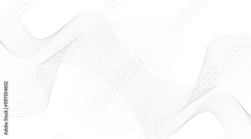 Abstract wave element for design. Digital frequency track equalizer. Stylized line art background. Vector illustration. Wave with lines created using blend tool. Curved wavy line, smooth stripe.