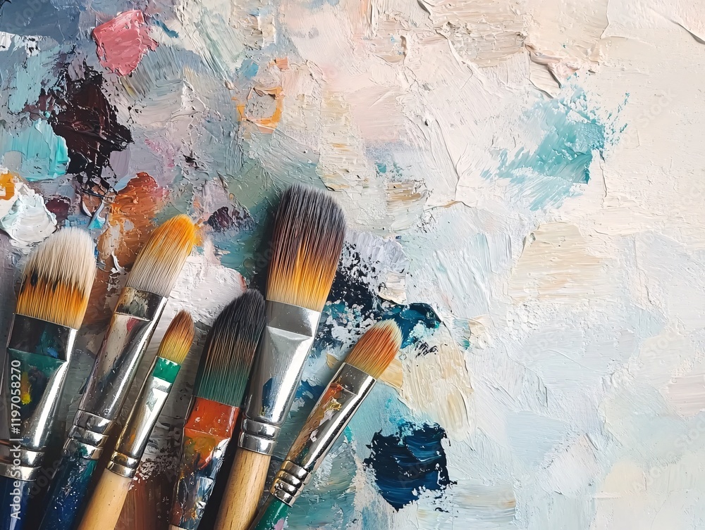 Fototapeta premium brushes and paints