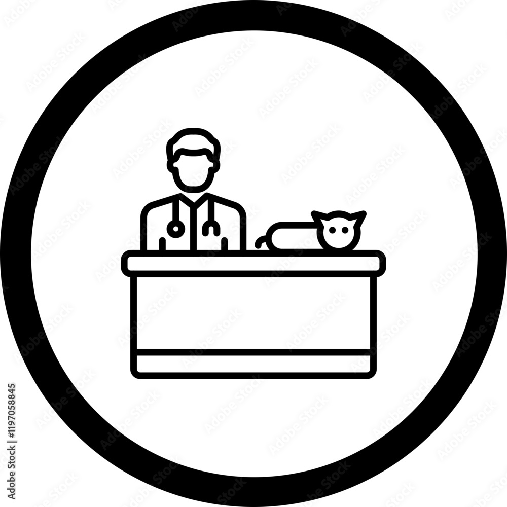 Men Vet With Cat Vector Icon Design Men Vet With Cat Vector Icon Design