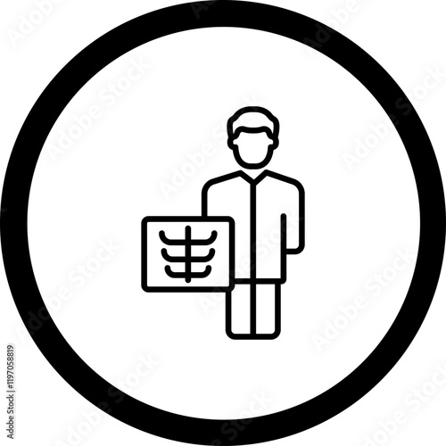 Radiologist Working Vector Icon Design