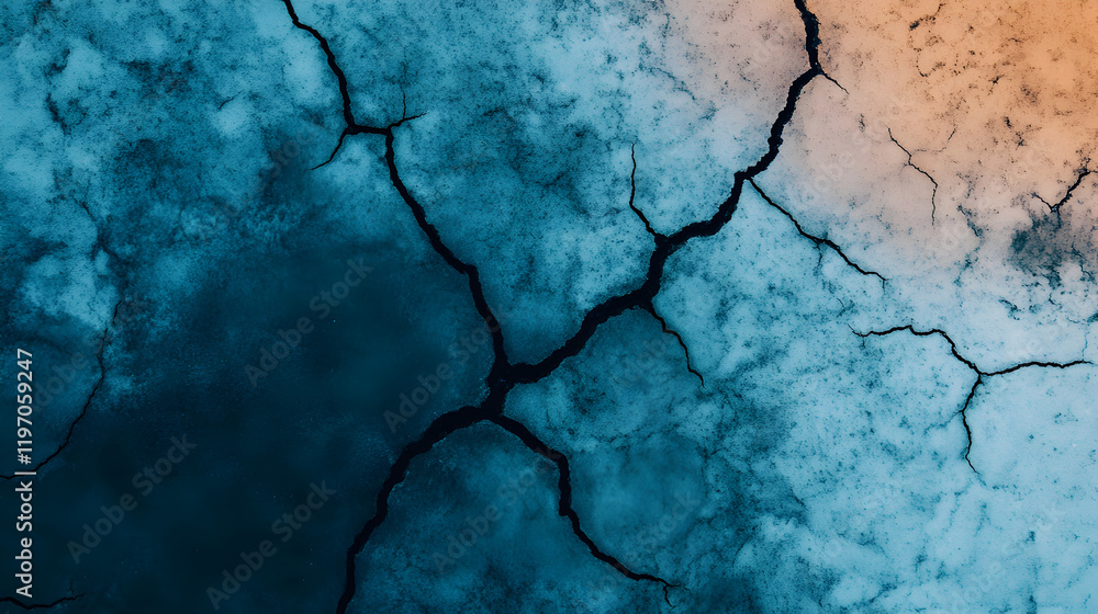 Obraz premium Cracked earth texture artistic aerial view of nature's abstract surface