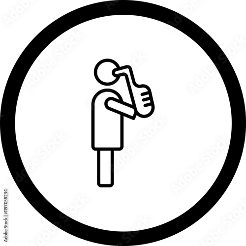 Man Musician With Saxophone Vector Icon Design
