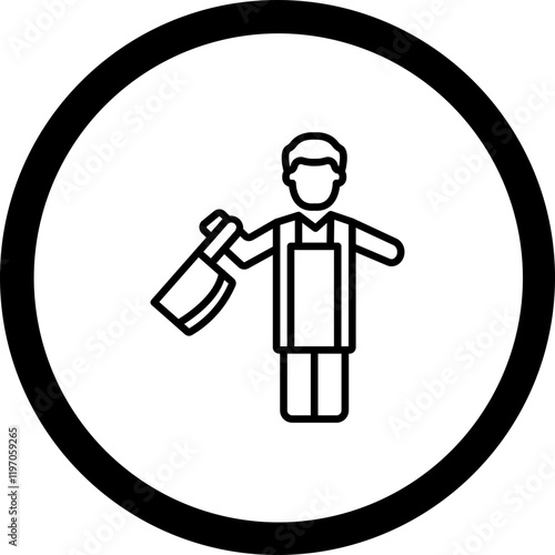 Man Butcher With Knife Vector Icon Design