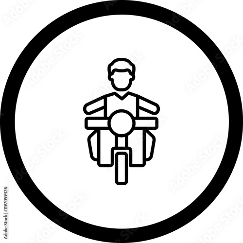 Man Riding Bike Vector Icon Design