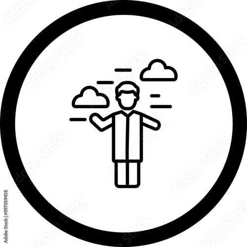 Man Weathercaster Vector Icon Design