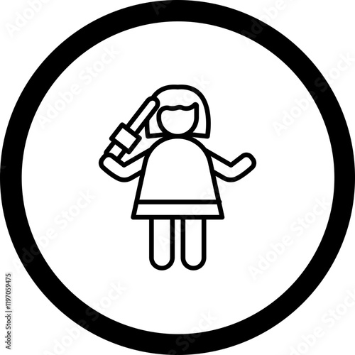 Hair Styler Vector Icon Design