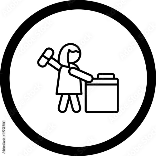 Woman Blacksmith Vector Icon Design