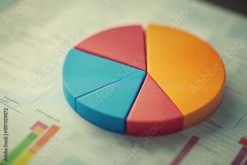 Colorful pie chart showcases data distribution, highlighting dis photo