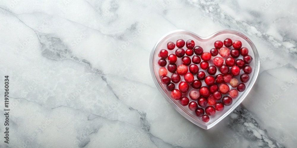 Heart-Shaped Container Filled with Red Berries Heart-Shaped Container Filled with Red Berries