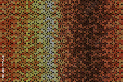 Abstract modern background hexagons texture snake scales, honeycomb gradient colors, vector template backdrop banner.