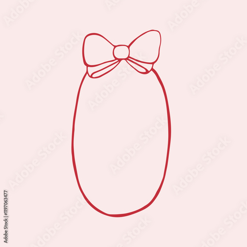 A round wreath with a hand-drawn ribbon and bow frames border the center of this card