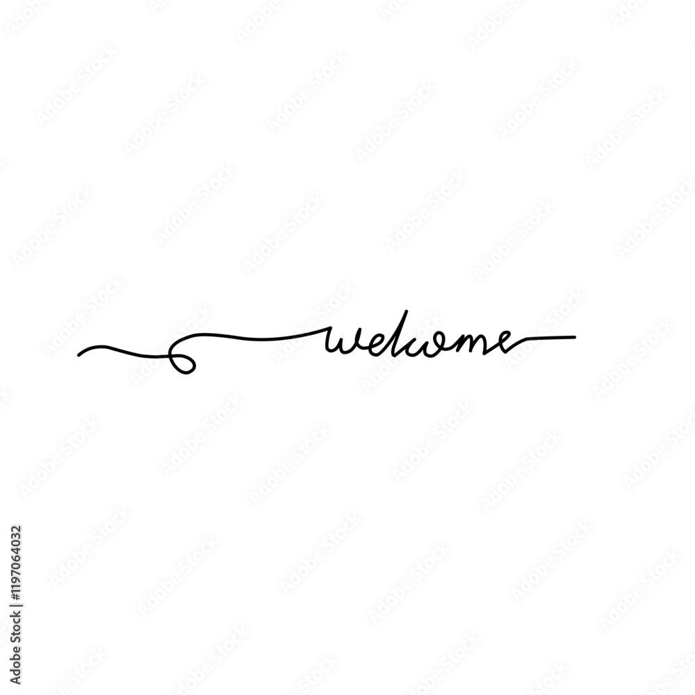welcome continuous line icon welcome continuous line icon