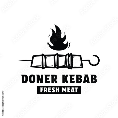 kebab logo design concept vintage style