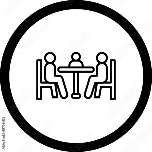Family Dinner Vector Icon Design