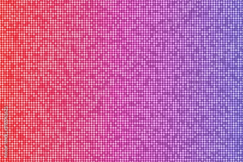 Halftone fading pink flowing into purple mosaic background, vector retro neon disco banner template.