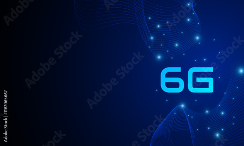 concept of technology 6G mobile network , New generation telecommunication , high-speed mobile Internet,	
