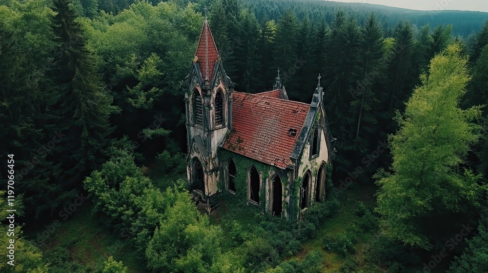Abandoned monastery in the forest Abandoned monastery in the forest
