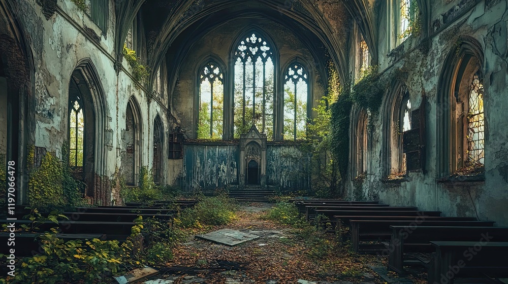Fototapeta premium Abandoned monastery in the forest