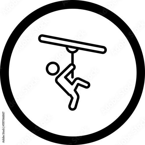 Zip Line Vector Icon Design