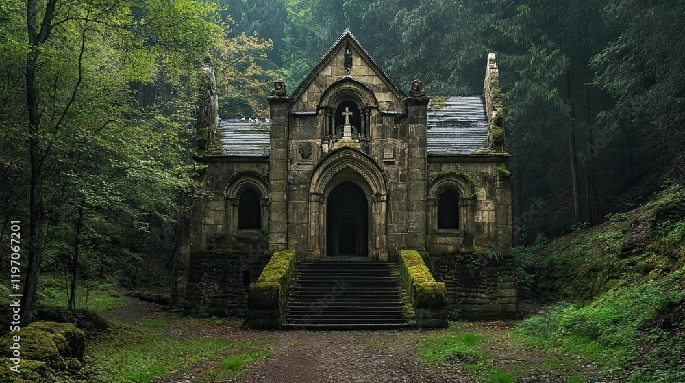 Fototapeta premium Abandoned monastery in the forest