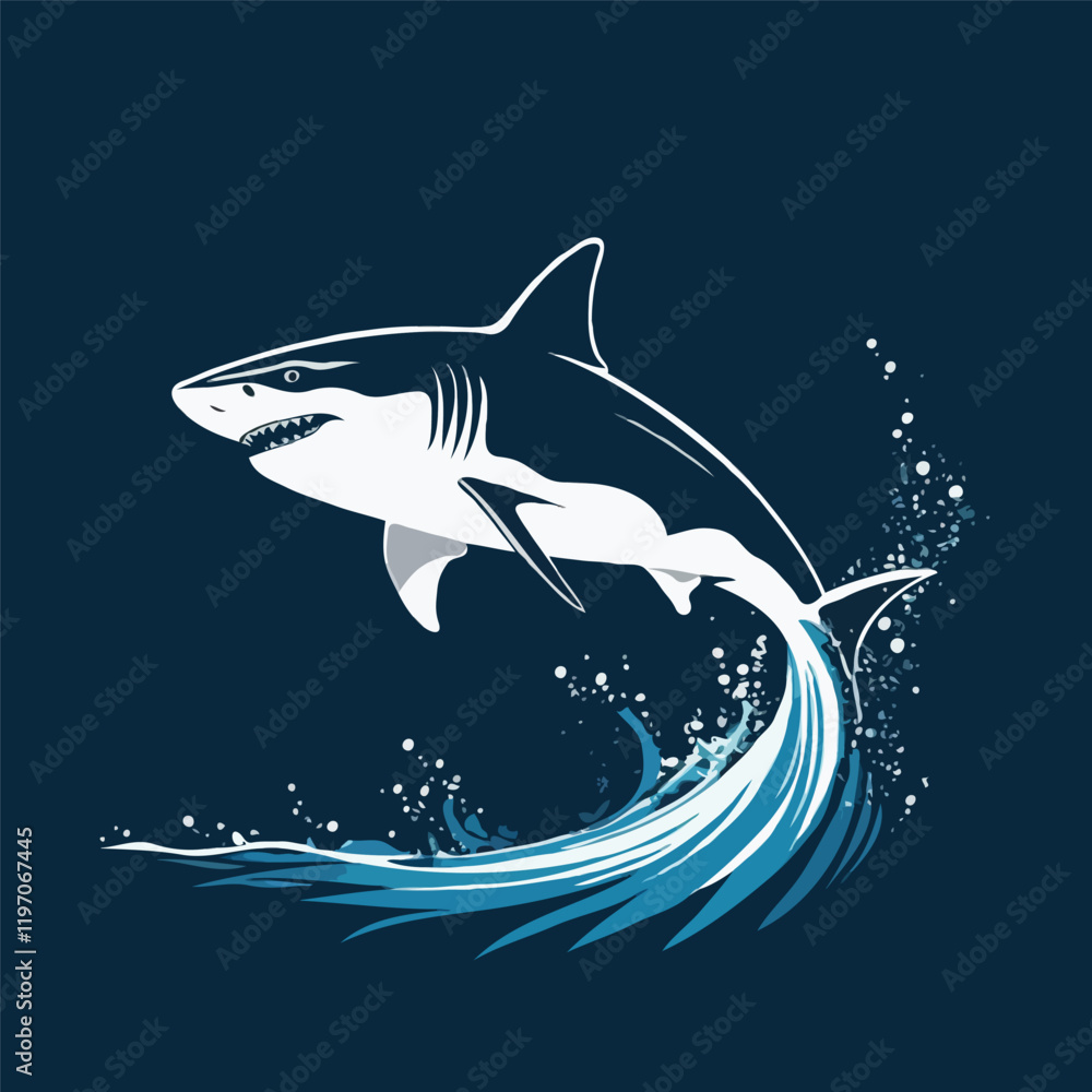 Fototapeta premium Dynamic Shark Splash