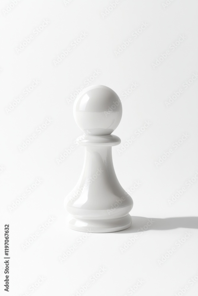 A Chess pawn on a plain white background, featuring clean lines and soft gradients A Chess pawn on a plain white background, featuring clean lines and soft gradients