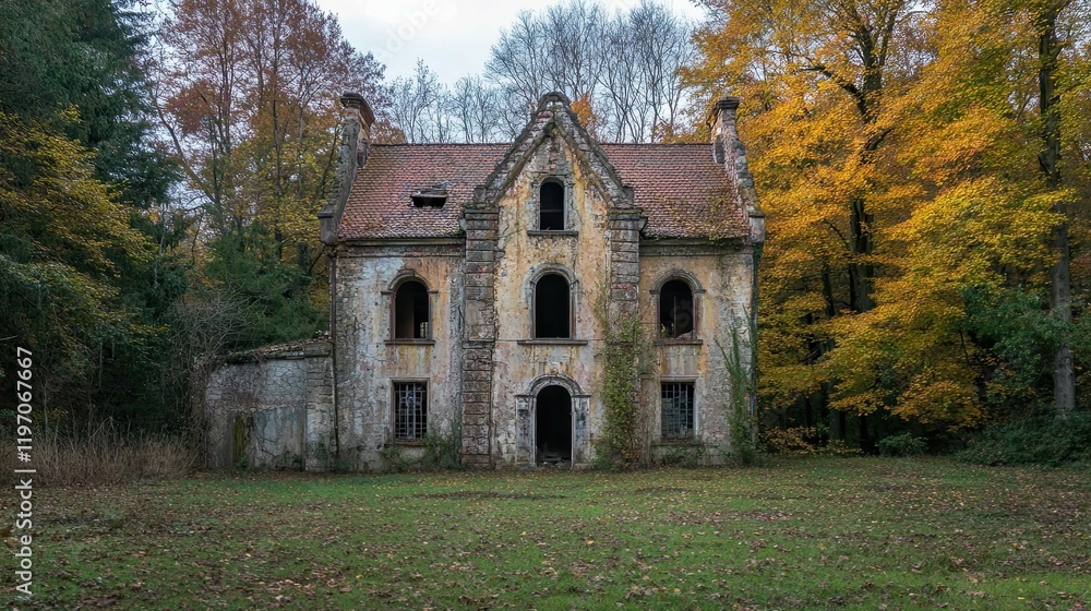 Abandoned monastery in the forest Abandoned monastery in the forest