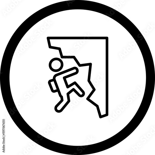 Rock Climbing Vector Icon Design