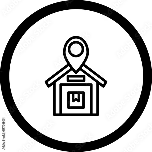 Warehouse Location Vector Icon Design